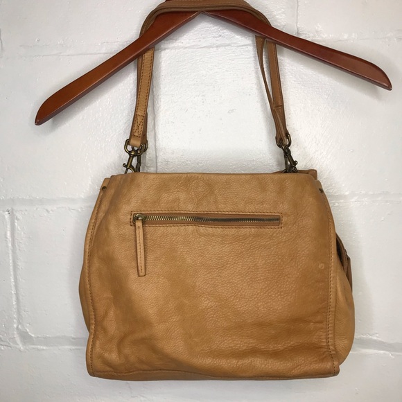 American Leather Co Lenox Cafe Latte Leather Satchel Shoulder Bag Purse - Picture 5 of 12